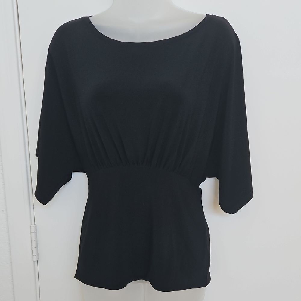 NWT White House Black Market Black Relaxed Dolman Sleeve Top